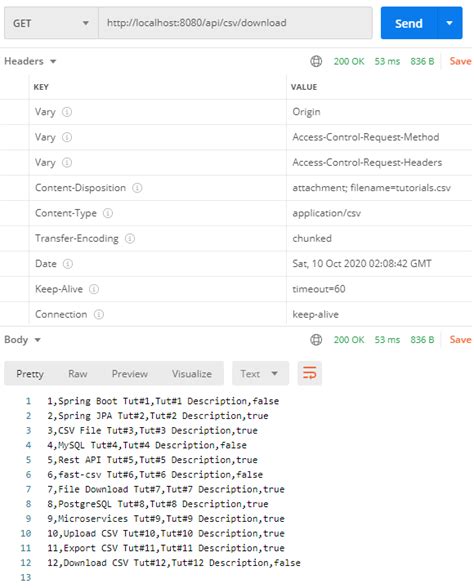spring boot rest api to download csv file example