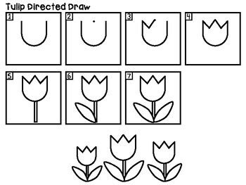 Spring Flower Directed Drawing Printable