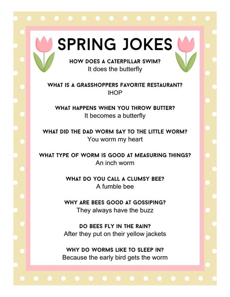 Spring Joke Tellers Printable Free