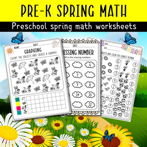 Spring Math Worksheets Kindergarden