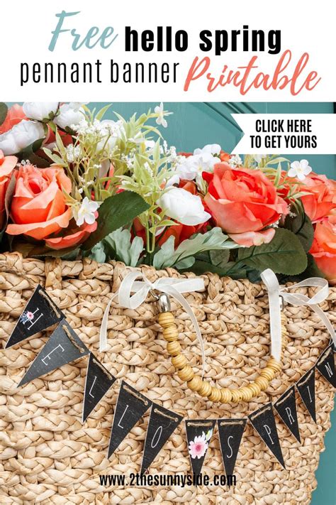 Spring Pennant Banner Printable