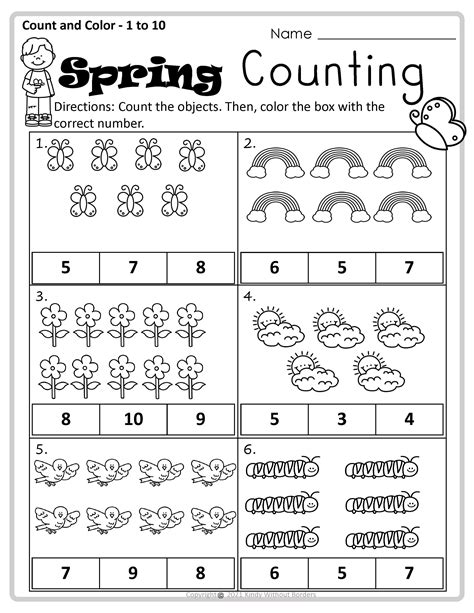 Spring Preschool Math Worksheets