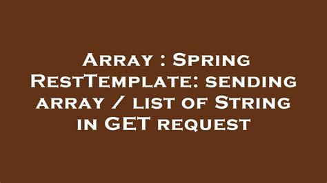 Spring Resttemplate Return List