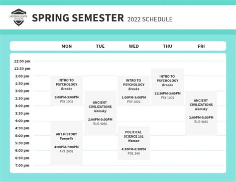 Spring Schedule Example