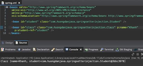 spring setter injection xml example