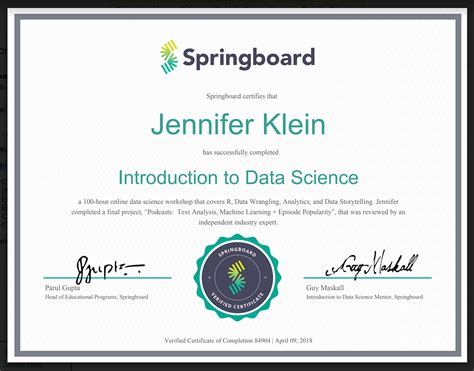 springboard infosys data science course