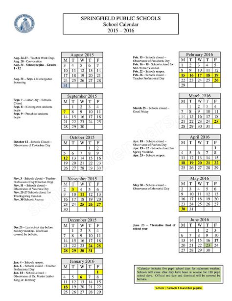 Springfield Ma Public Schools Calendar