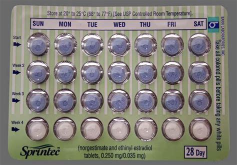 sprintec birth control dosage