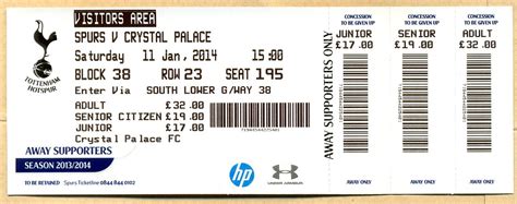 spurs v palace tickets