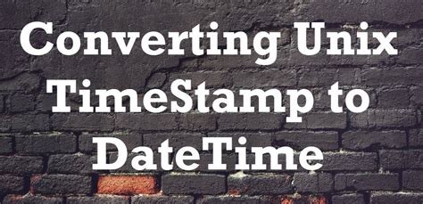 sql datetime to unix timestamp