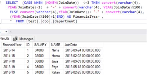 sql get fiscal year from date