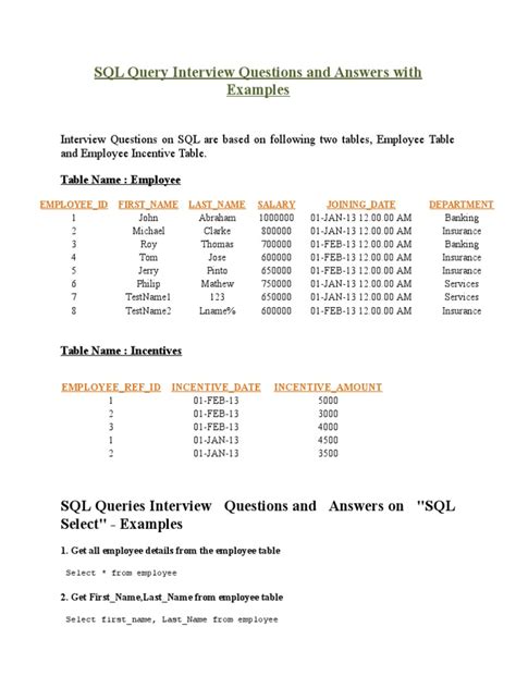 sql interview questions with answers
