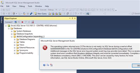 Sql Server Device Not Ready