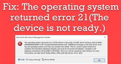 Sql Server The Device Is Not Ready
