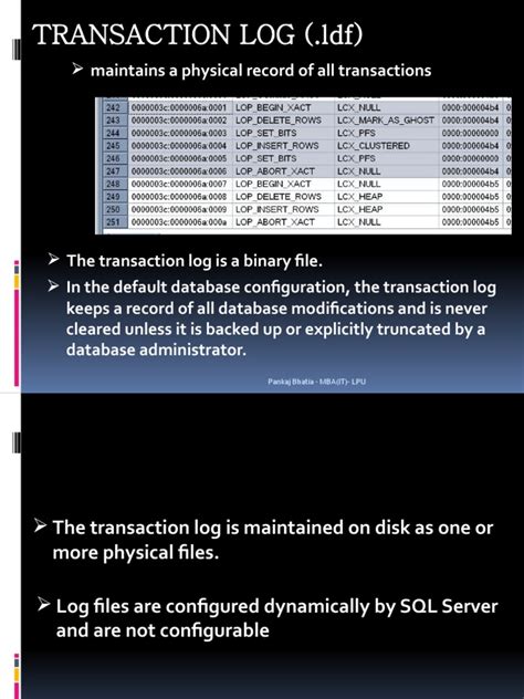 Sql Server Transaction Log Ldf