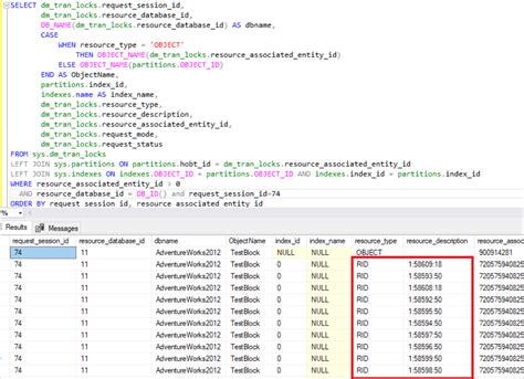 Sql Server View Locks Query