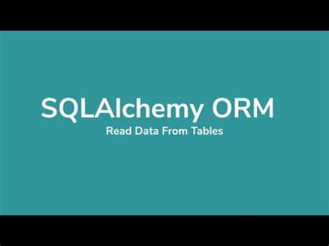 An Introduction to SQLAlchemy in Python by Riley Predum Towards