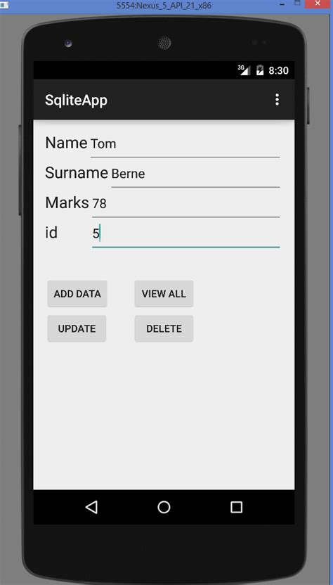 sqlite database in android studio example step by step