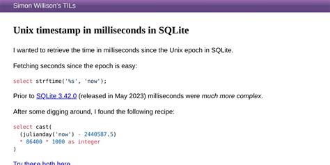sqlite unix timestamp to string