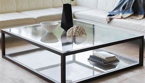 Furniture Square Glass Coffee Table Decorating Idea With Shabby Chic