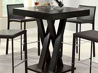 Modern 40inch High Square Dining Table in Dark Cappuccino Finish