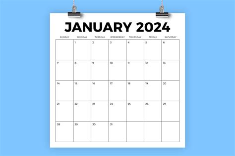 Square Calendar 2024