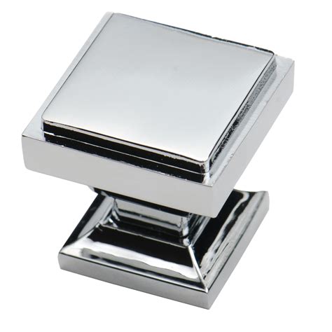 Square Chrome Cabinet Knobs