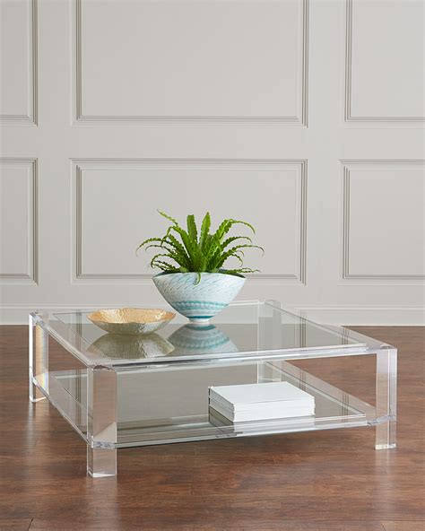 square clear coffee table
