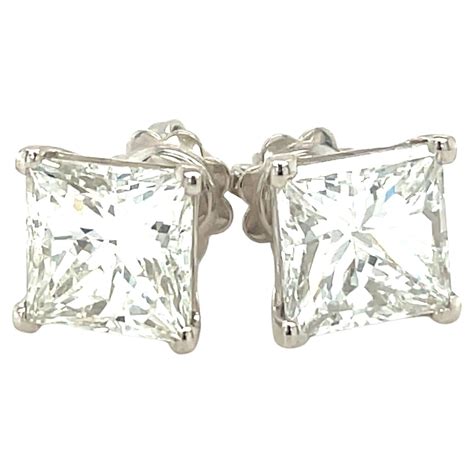 Square Diamond Stud Earrings
