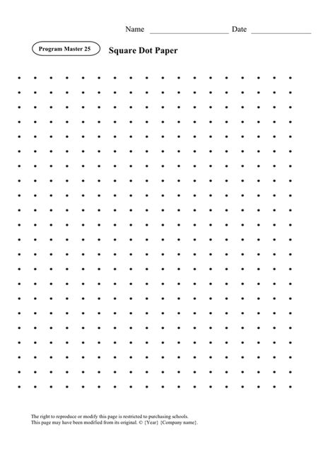 Square For Dot Sheet Free Printable