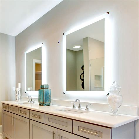 square illuminated mirrors for bathrooms