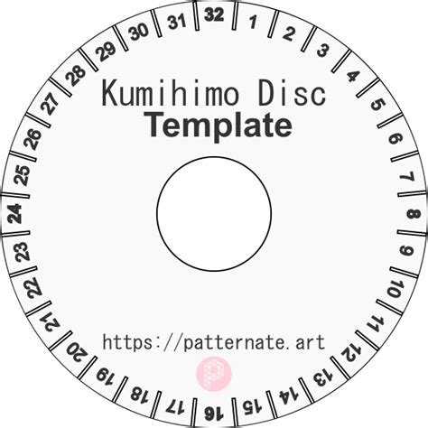 Square Kumihimo Disk Pattern Template Printable