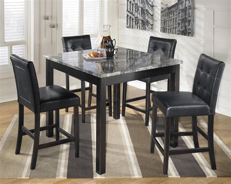 Square Marble Top Dining Table Set