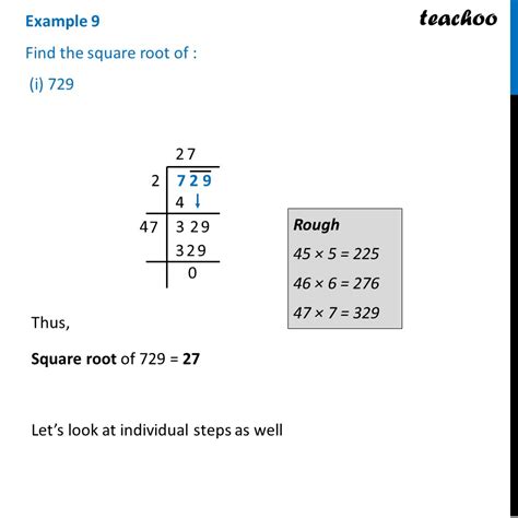 Square Root Of 729 By Division Method