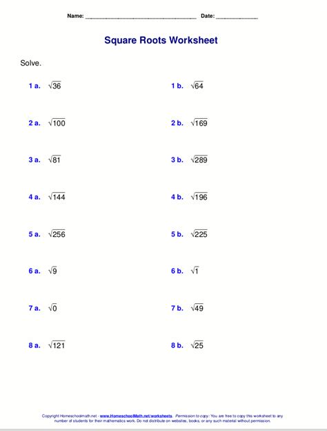 square root worksheet pdf grade 8