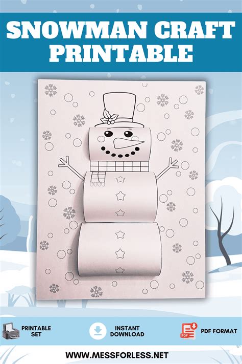 Square Snowman Craft Printable