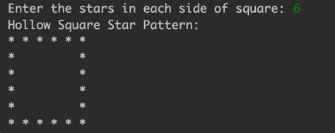 square star pattern program in java