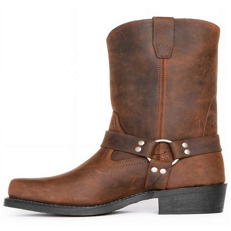 square toe brown leather boots