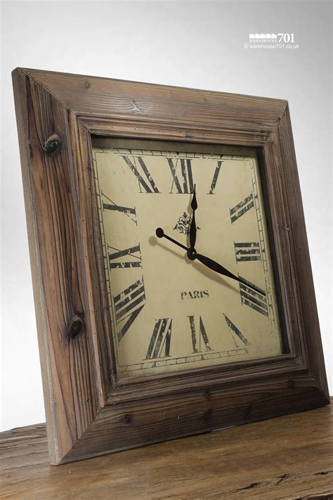 Square Wood Frame Wall Clock