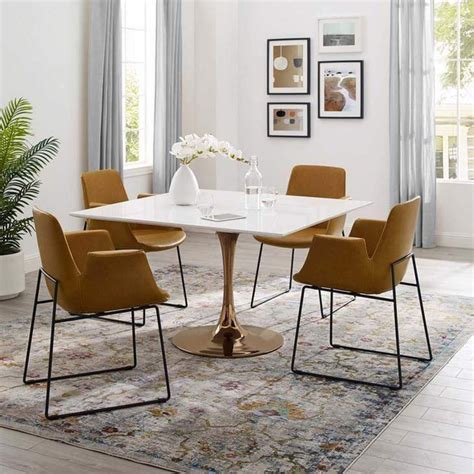 Square Wood Top Dining Table