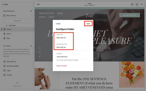 squarespace how to add navigation menu