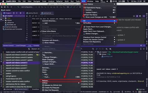 Squash All Commits On A Branch Intellij
