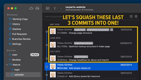Squash Commits How To