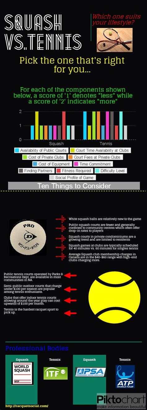 Squash Tennis Racket Difference
