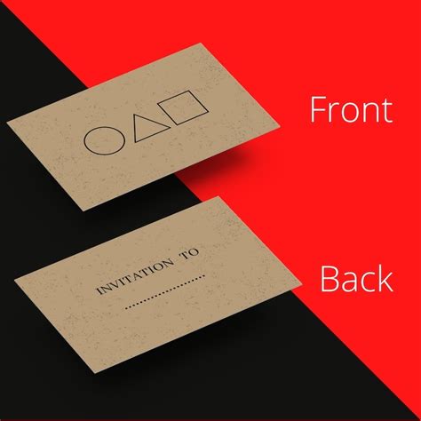 Squid Game Invitation Card