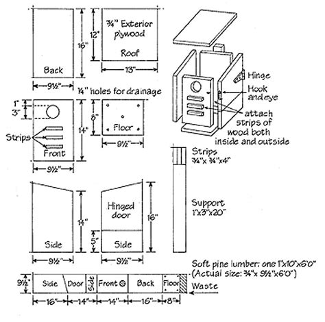 Squirrel Nesting Box Dimensions