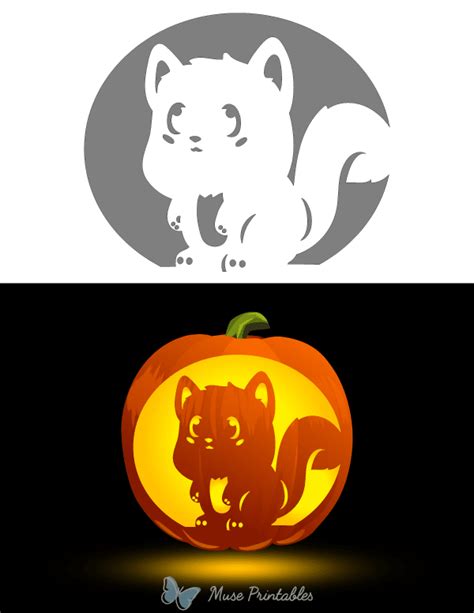 Squirrel Pumpkin Stencil Printable