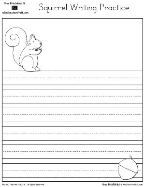 Squirrel Writing Page Printable