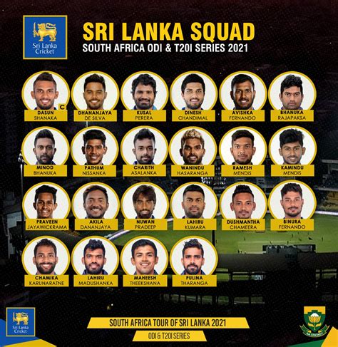 sri lanka cricket team players name list