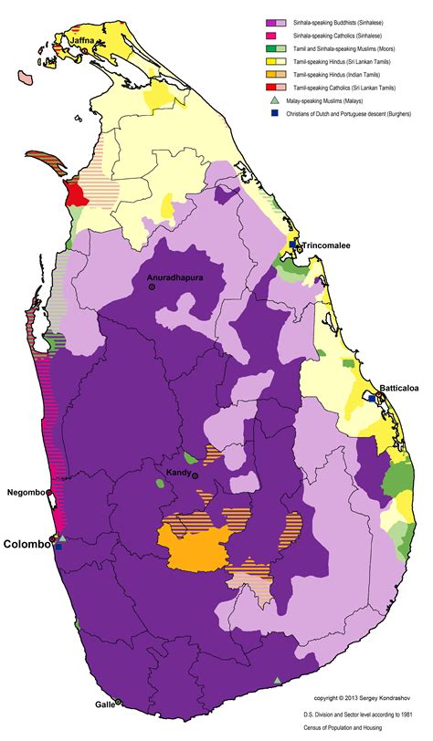 sri lanka language map